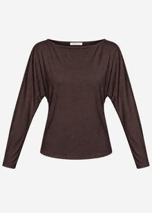 Langarmshirt mit Fledermausärmeln - braun