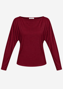 Langarmshirt mit Fledermausärmeln - burgundy