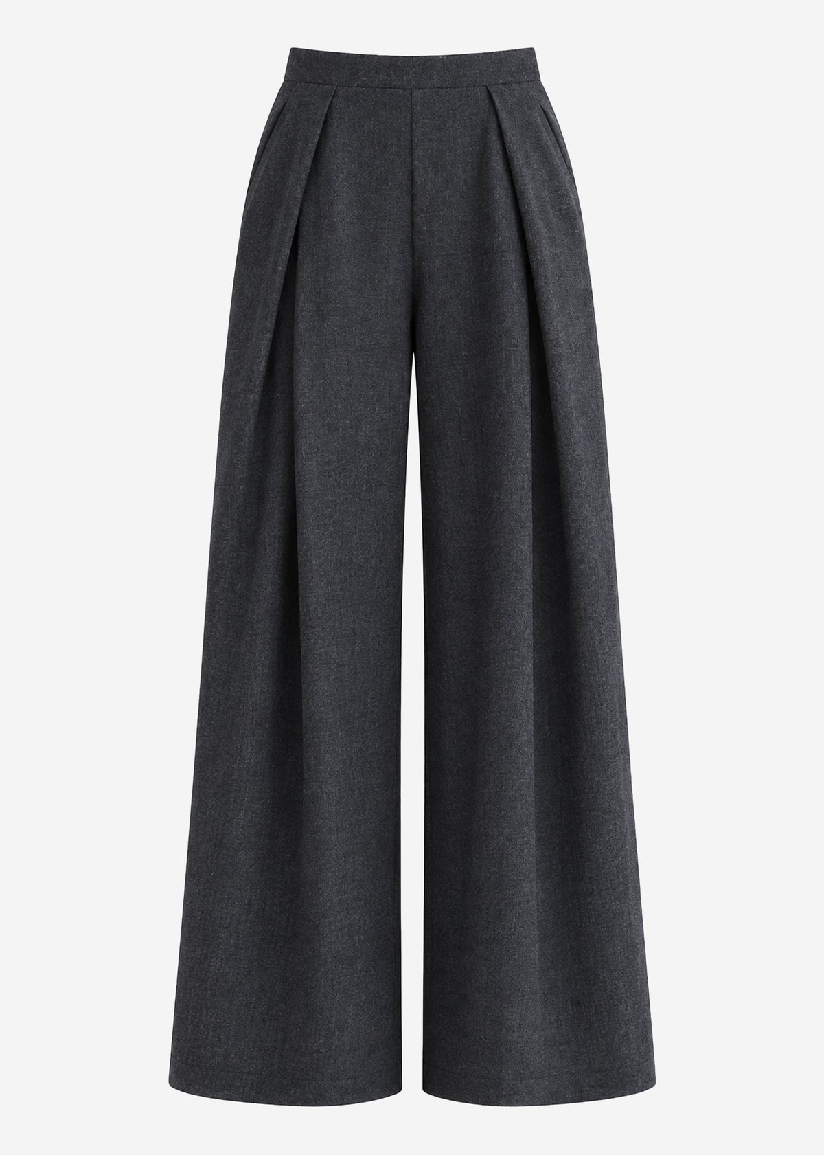 Bundfaltenhose mit weitem Bein - anthrazit