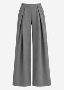 Pull-on trousers with box pleat - grey
