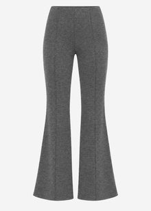Ribbed trousers with pintucks - grey