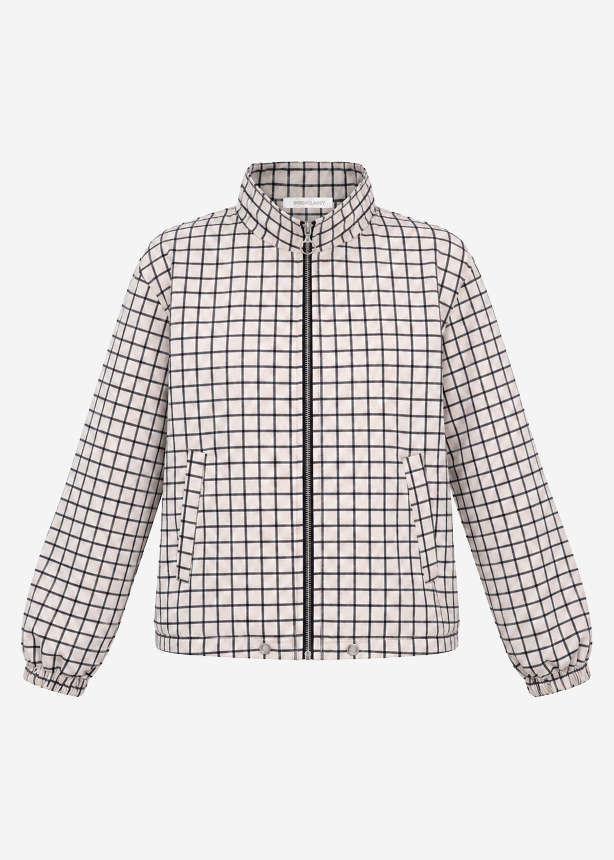 Blousonjacke mit Karomuster - greige