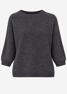 Strickoberteil mit Alpaka - grau