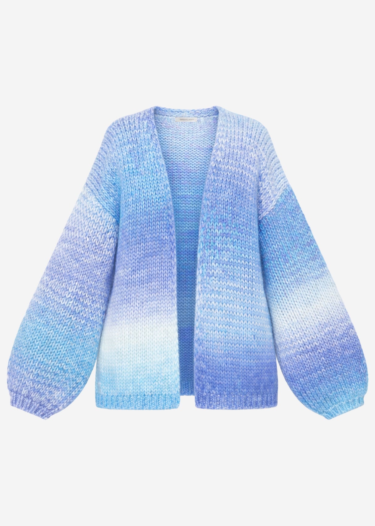 Open cardigan with color gradient - blue