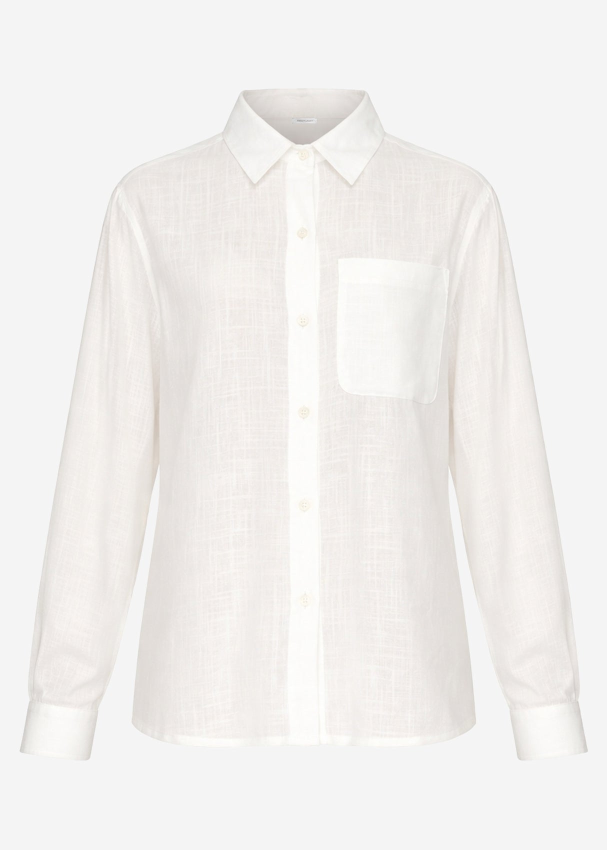 Oversized viscose-linen blend shirt blouse - off-white