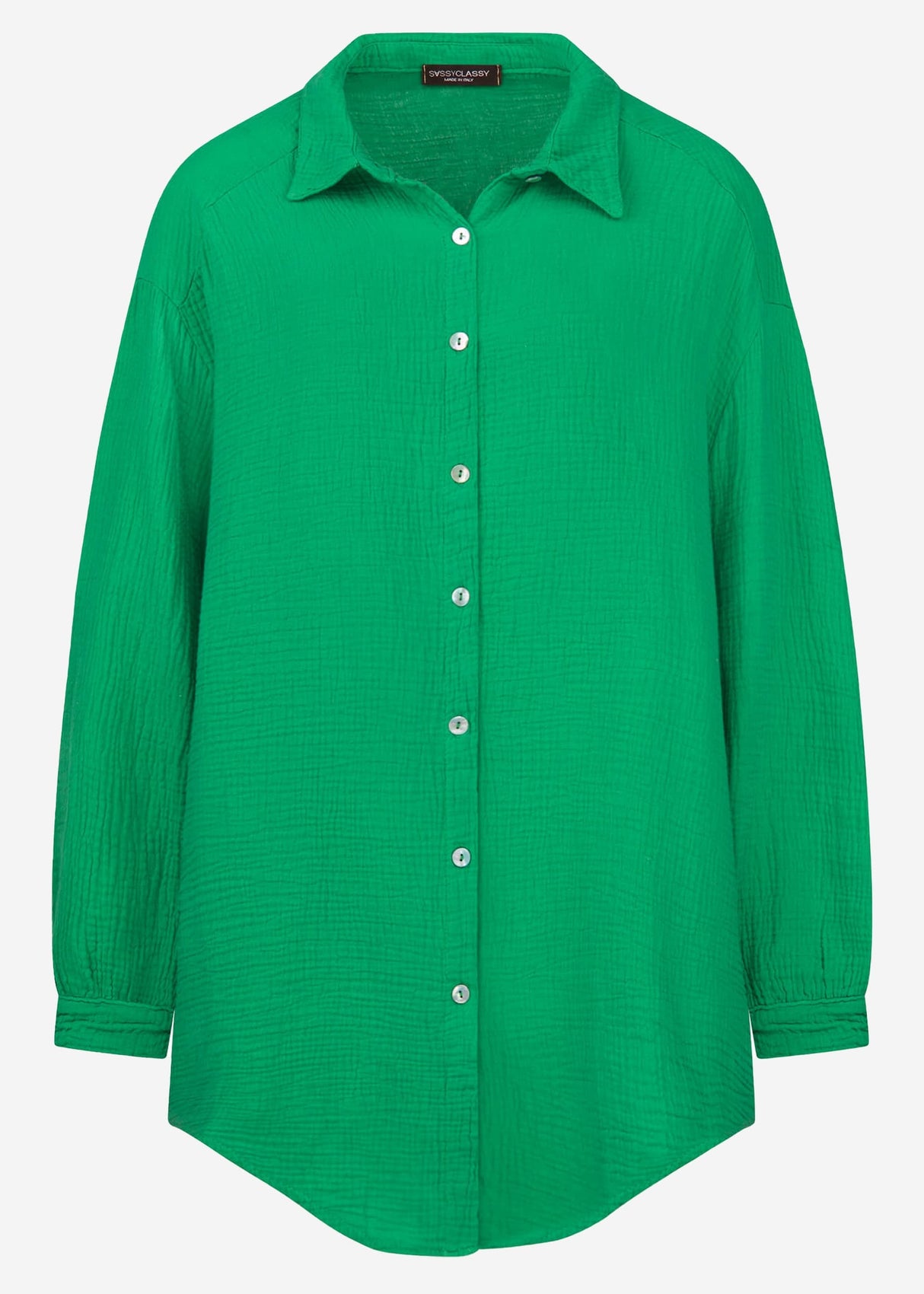 Muslin blouse oversize, green