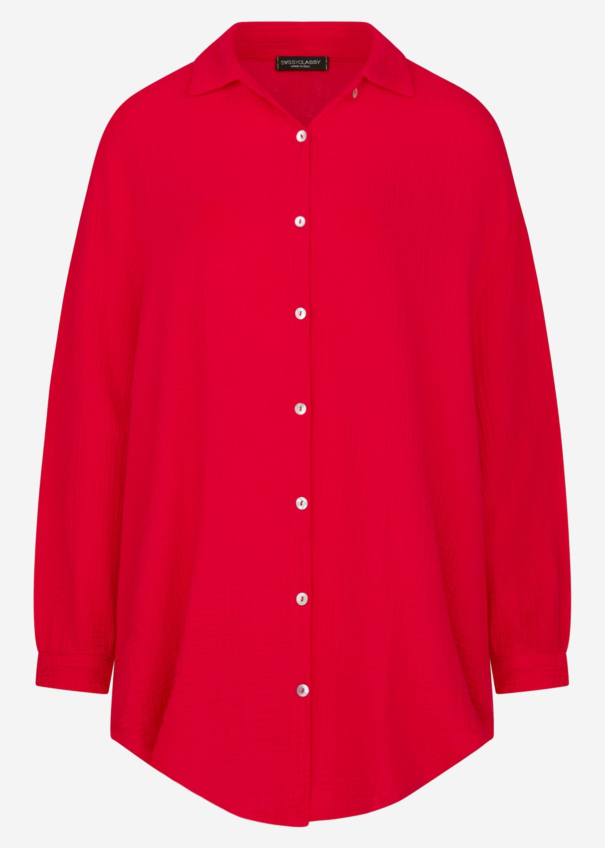 Musselin Bluse oversize, rot