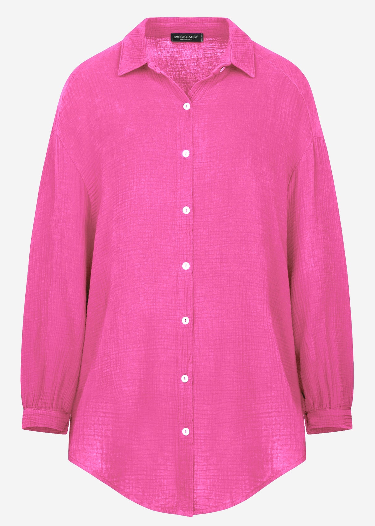 Musselin Bluse oversize, orchidee