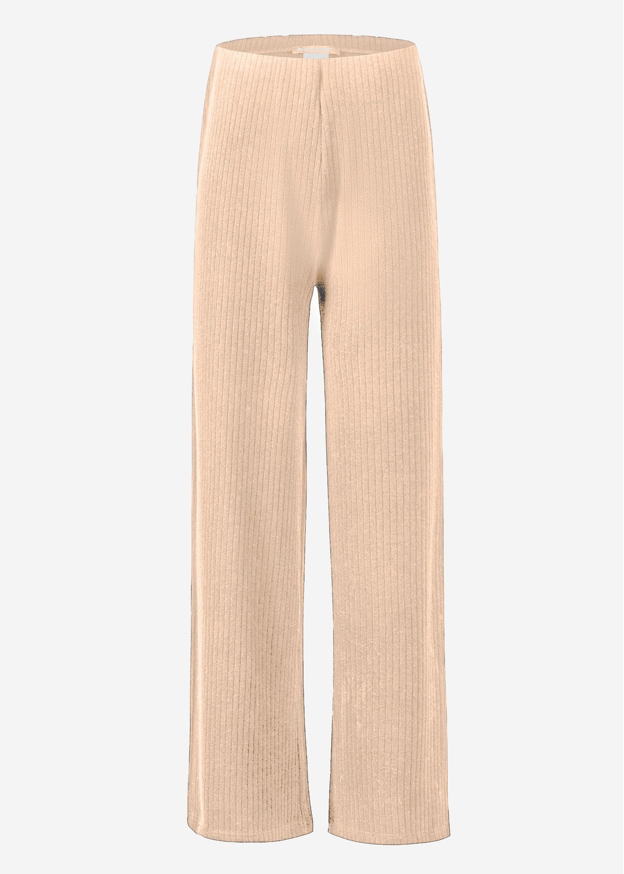 Ribbed wide-leg trousers - light beige