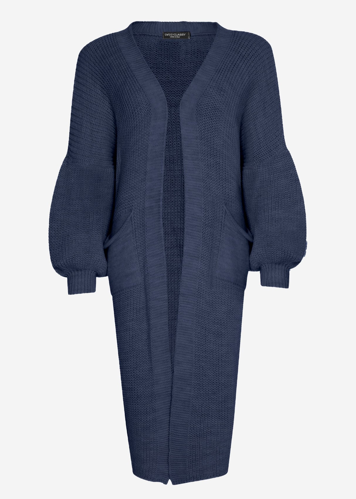 Langer super soft Cardigan mit Taschen - jeansblau