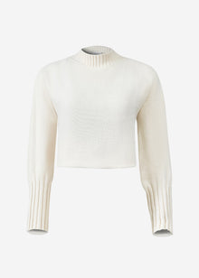 Lässiger Crop Pullover - offwhite