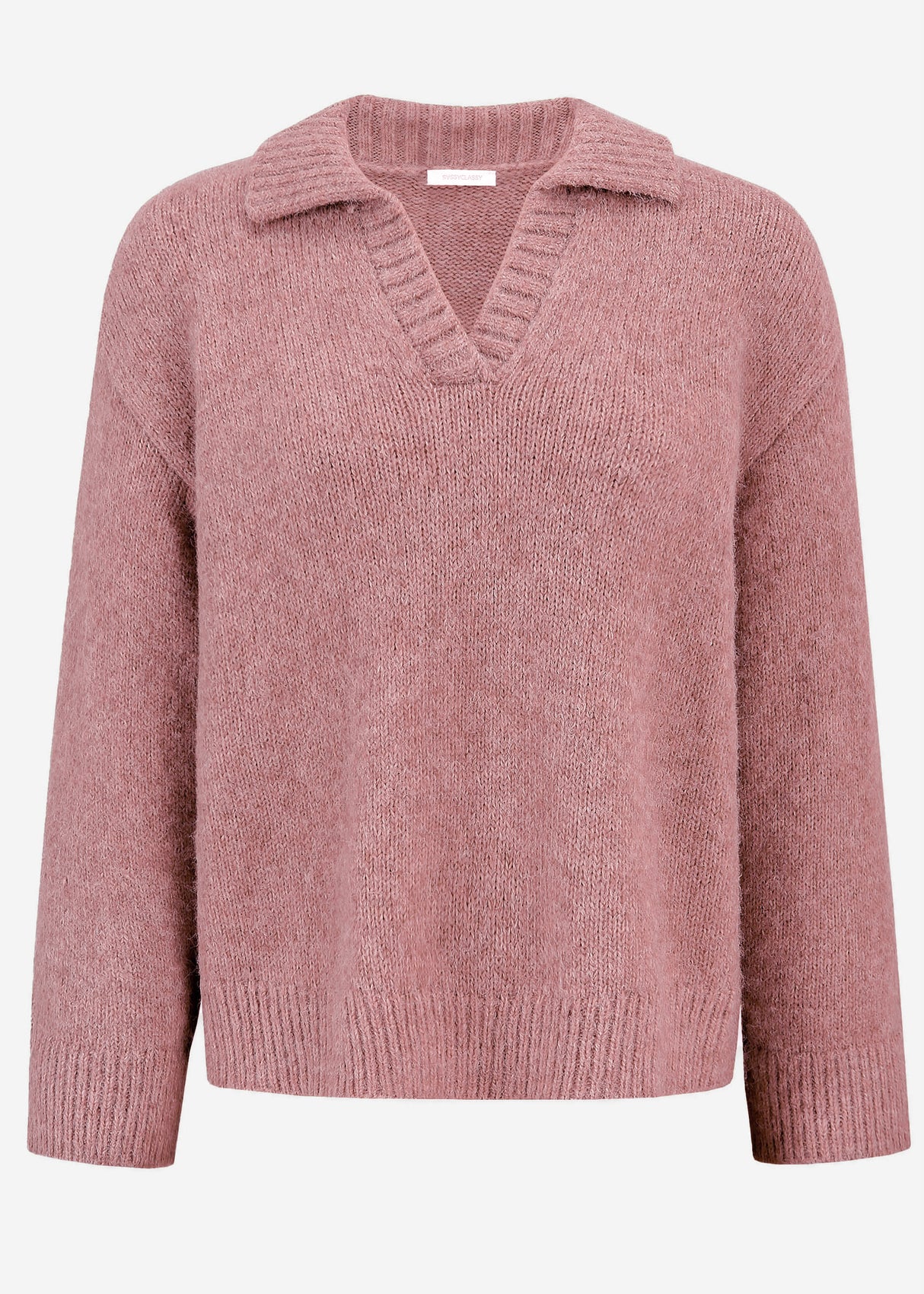 Oversized collared sweater - mauve