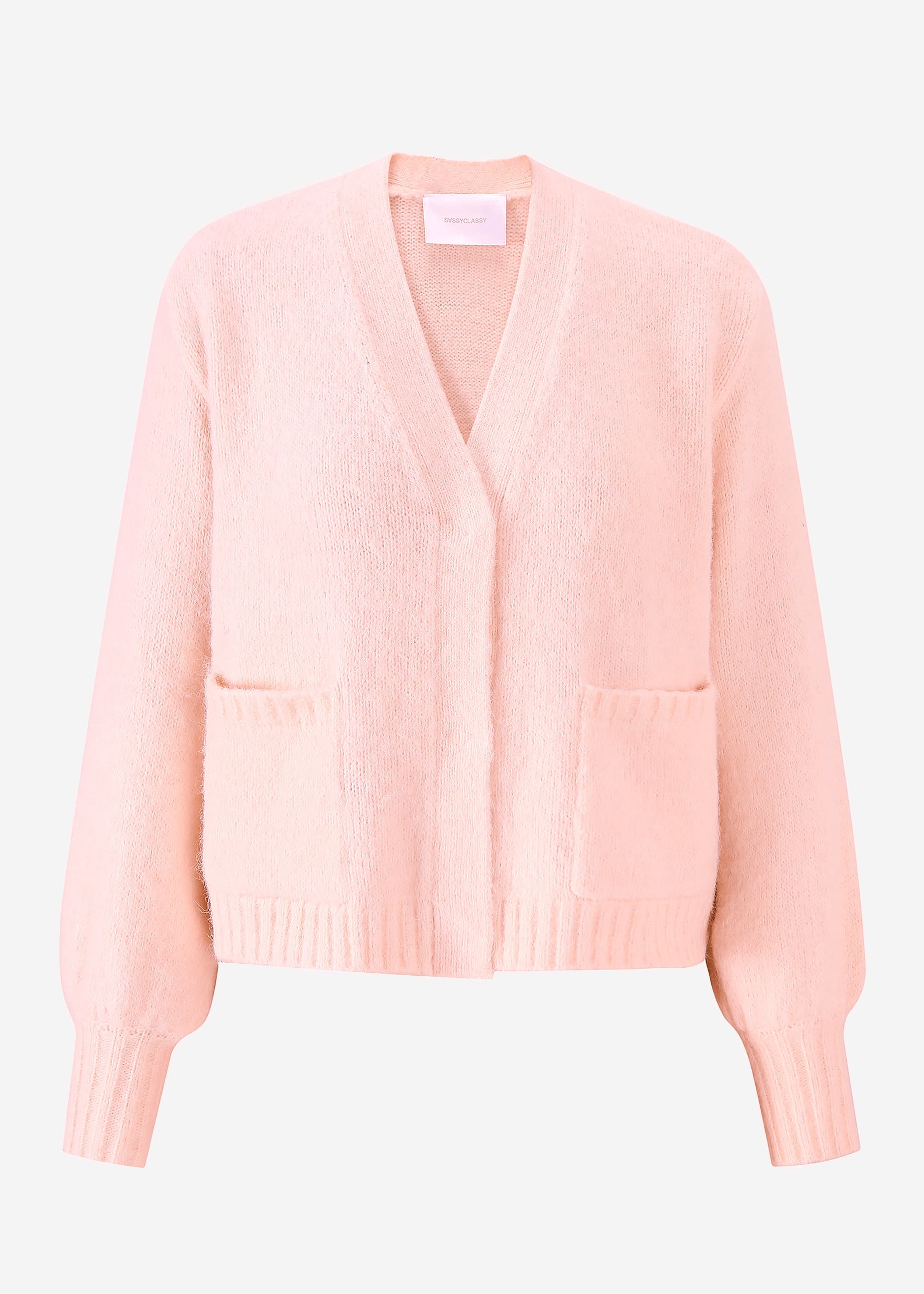 Cardigan with snap fasteners - pink