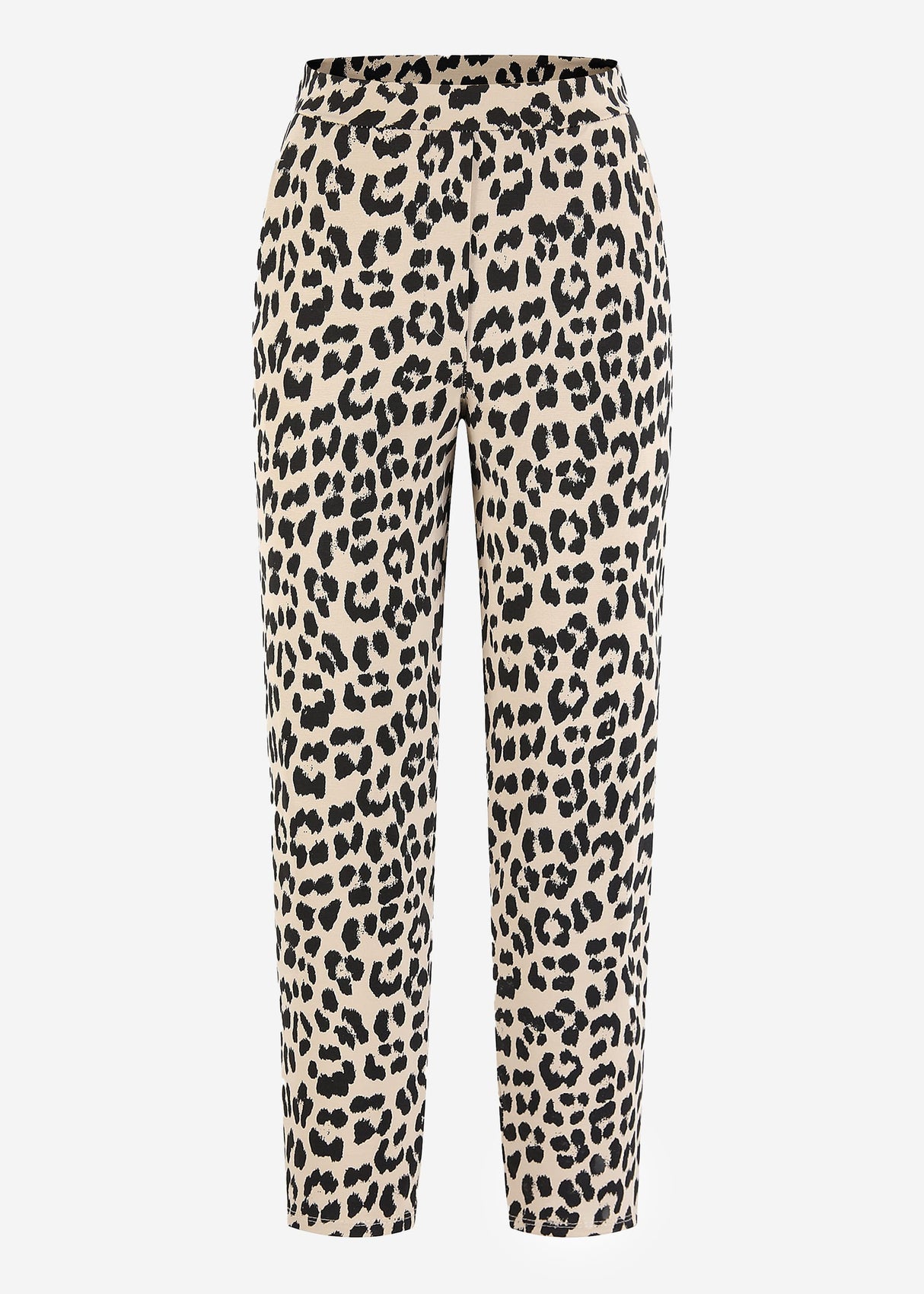 Jersey Chinos in Leo-Print - beige