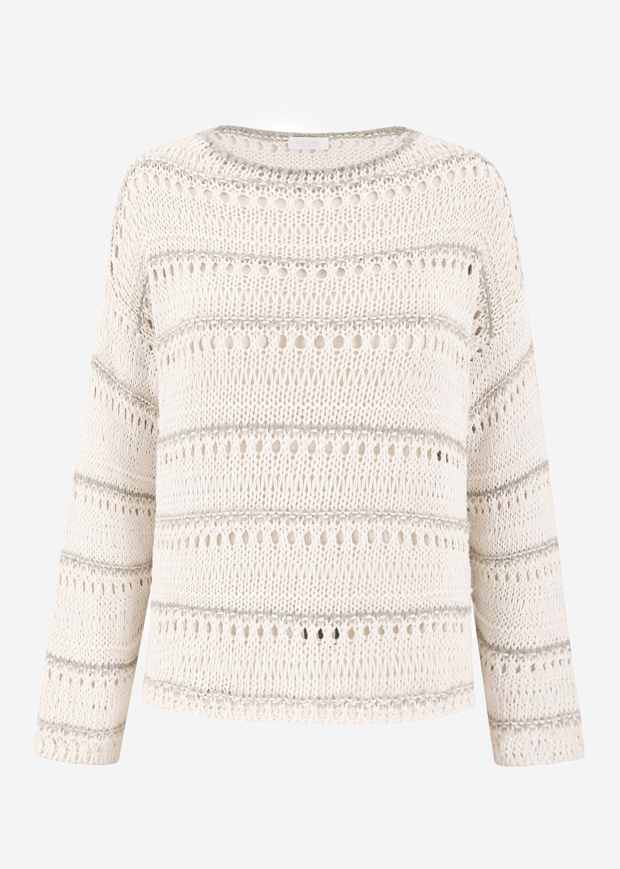 Sweater with openwork pattern - beige