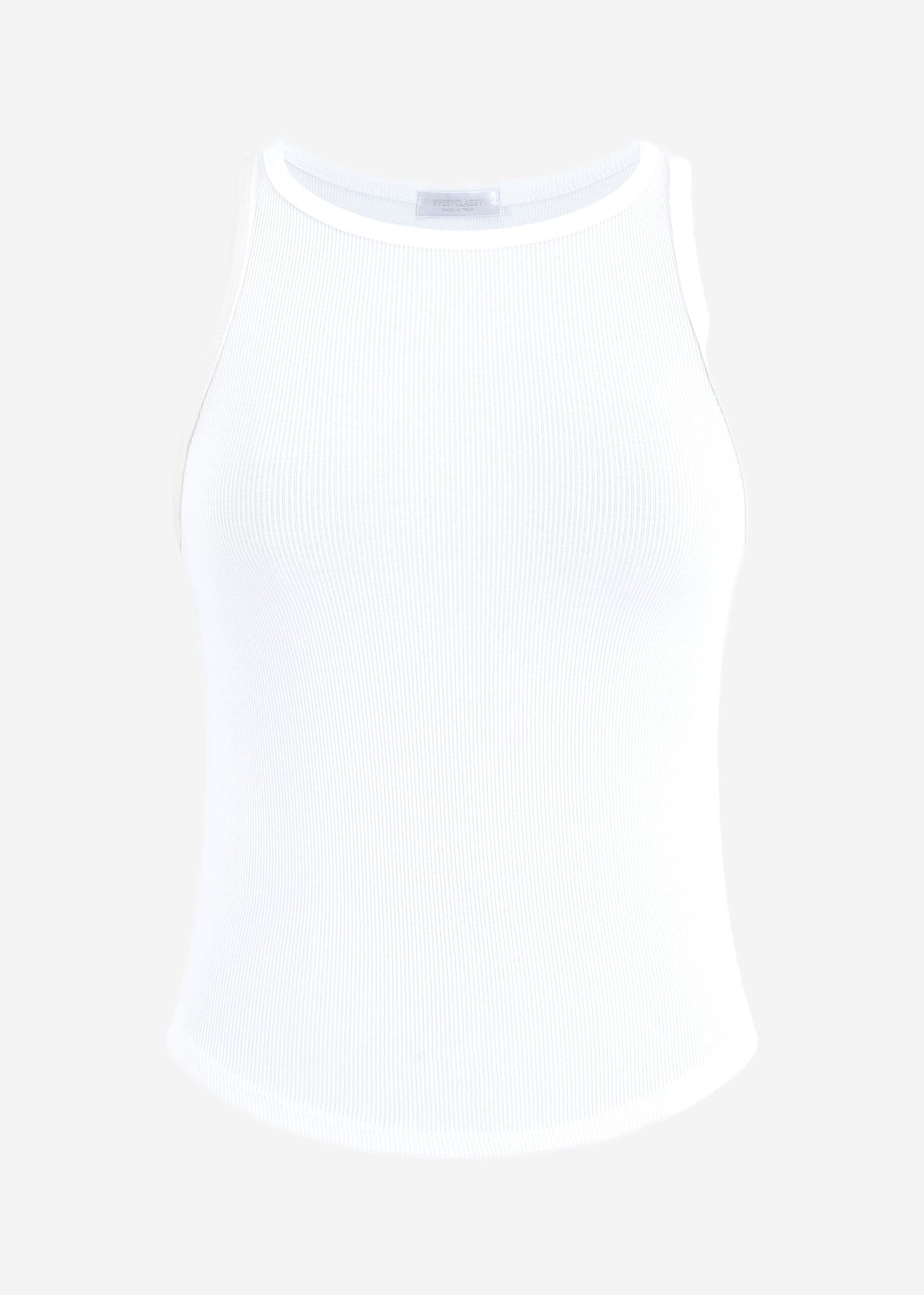 Geripptes Tank Top - weiß
