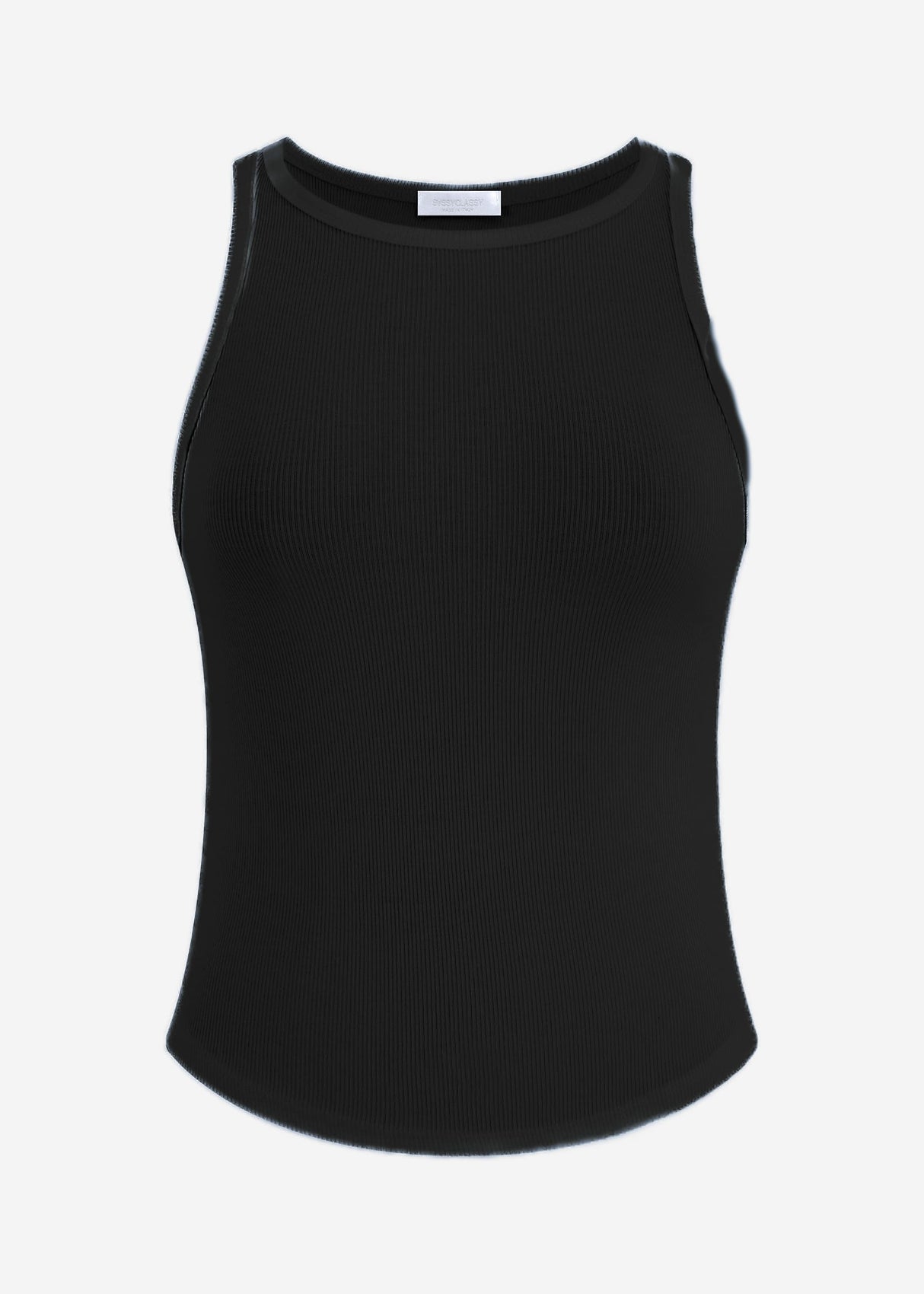 Ribbed tank top - black