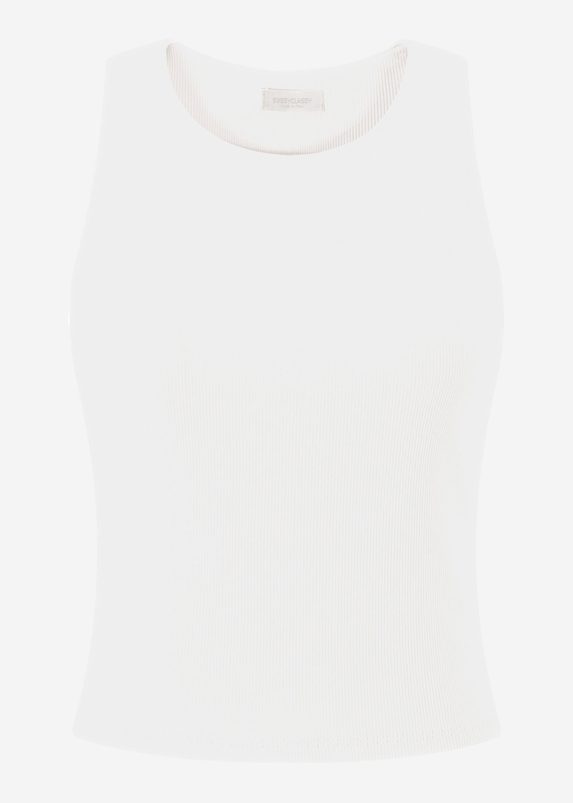 Doppellagiges, geripptes Tank Top - offwhite