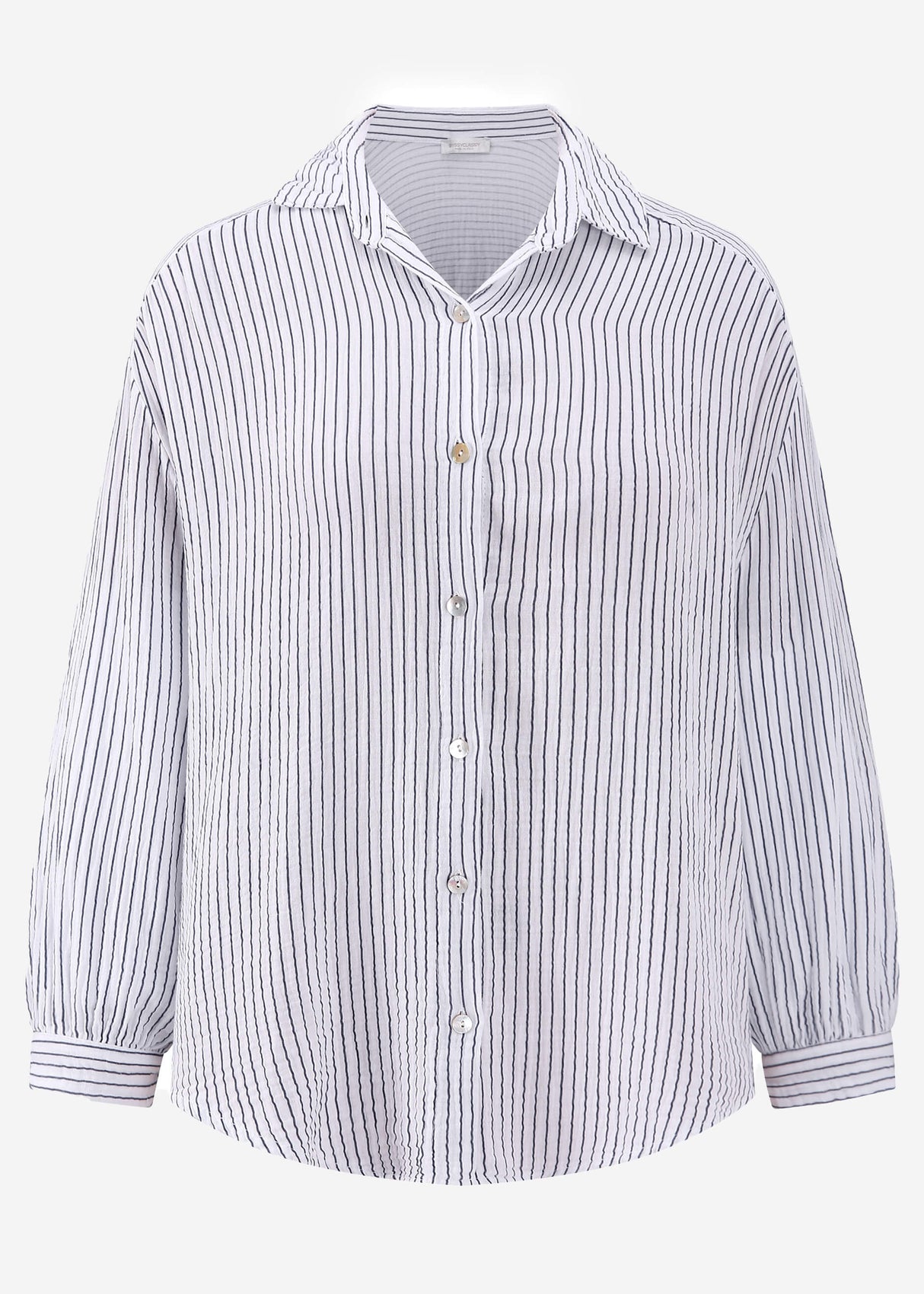 Striped muslin blouse oversize - blue-white