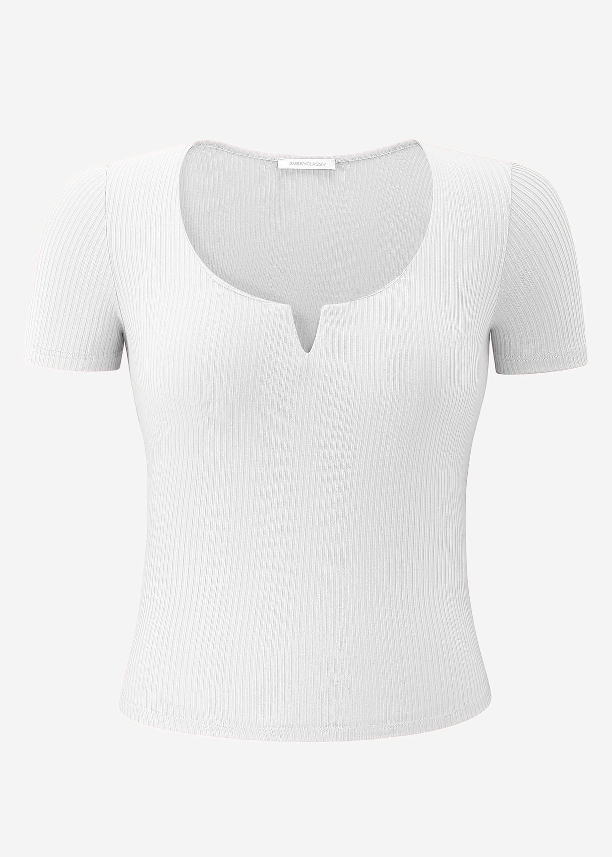 Ribbed T-shirt - off-white