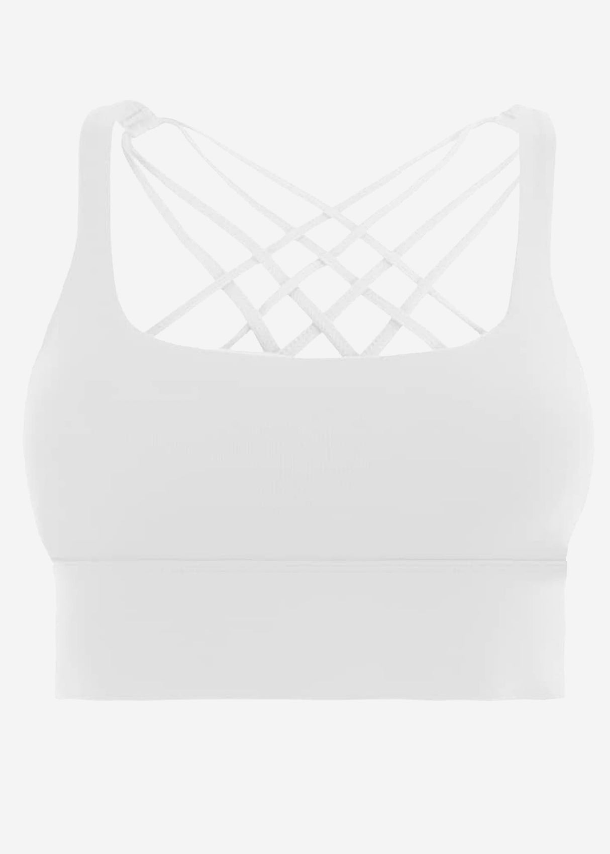 Crop Sport-BH mit Kreuz Rücken - weiß