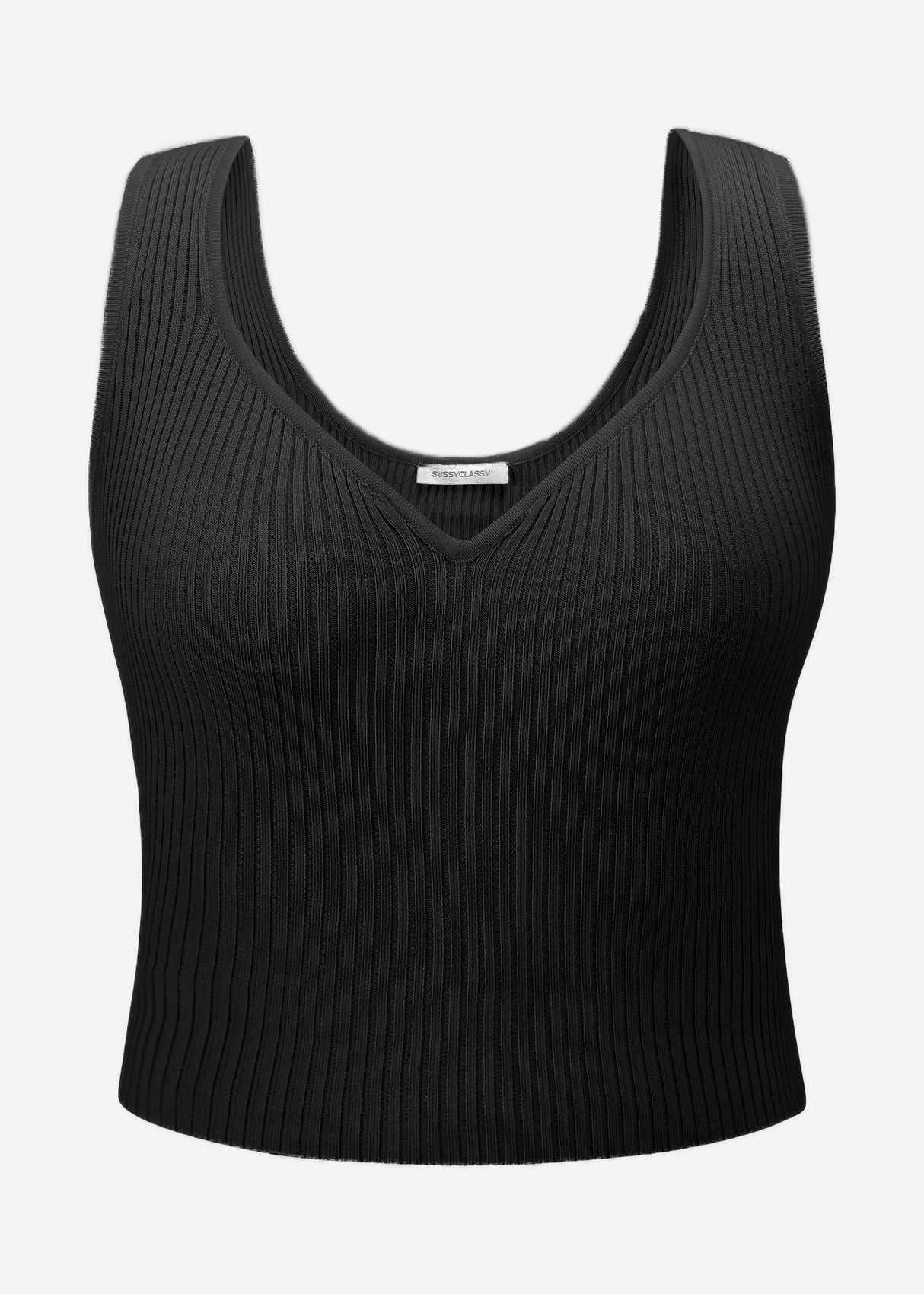 Knit top with heart-shaped neckline - black