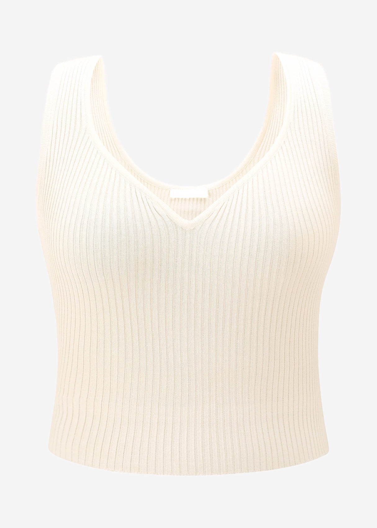 Knit top with heart-shaped neckline - off-white