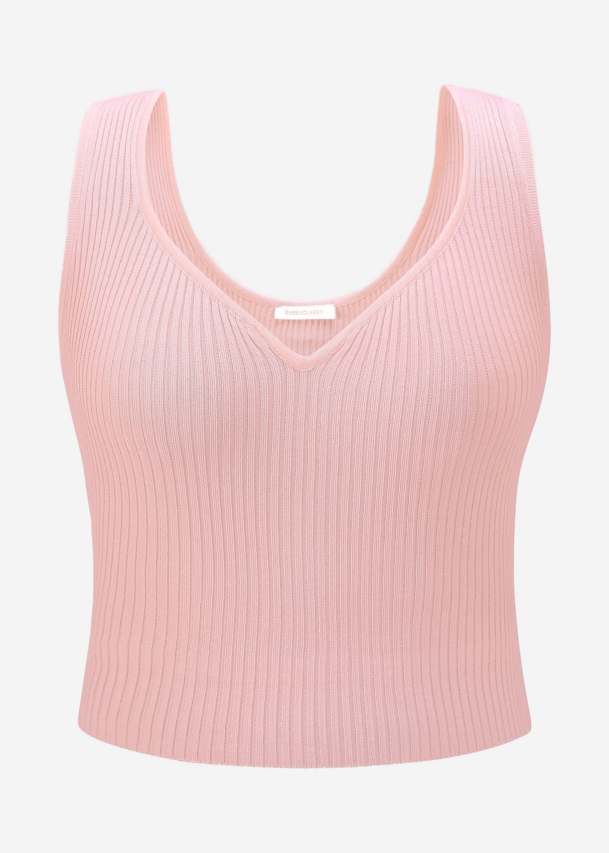 Knit top with heart-shaped neckline - pink