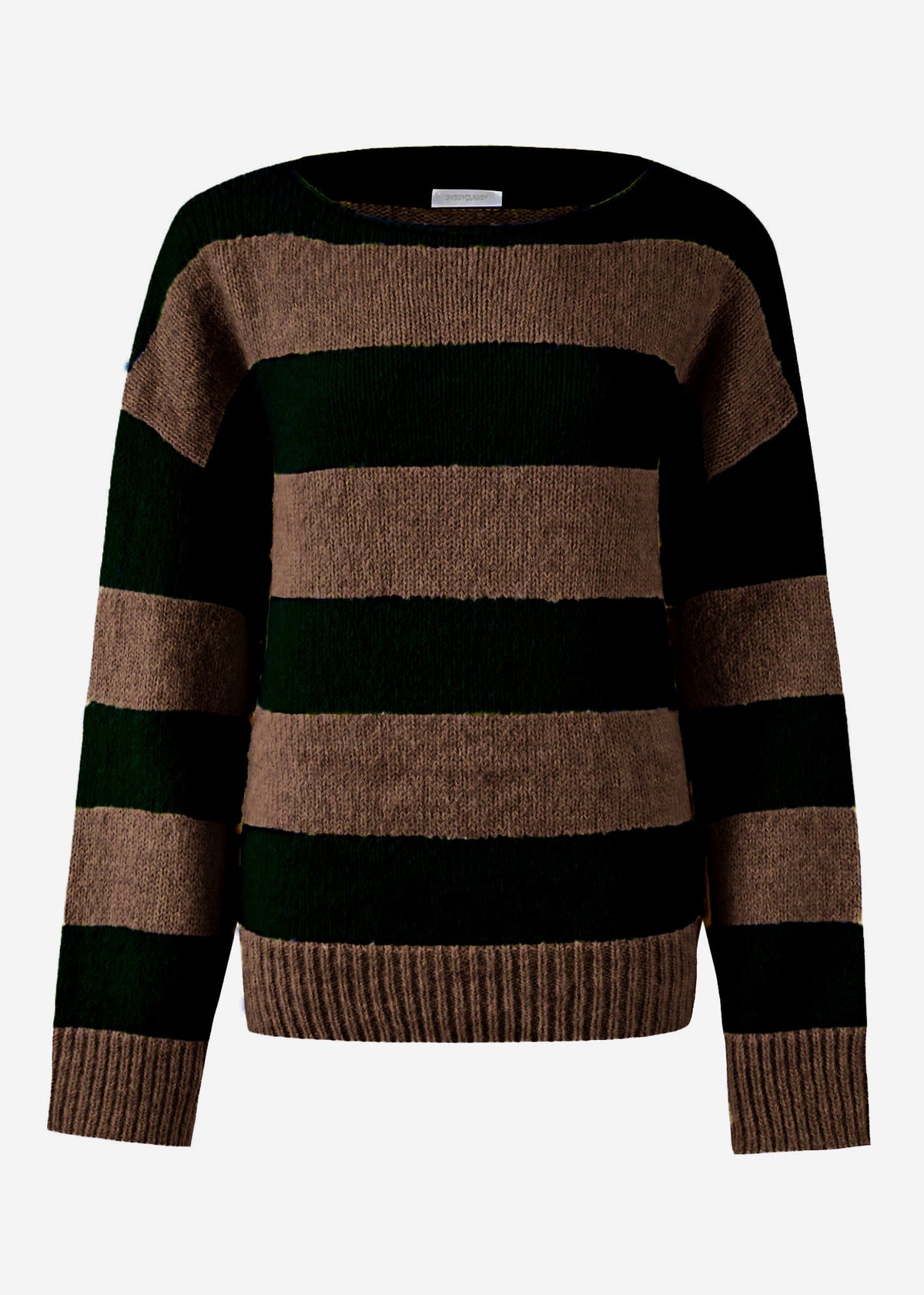 Sweater with block stripes - black-brown