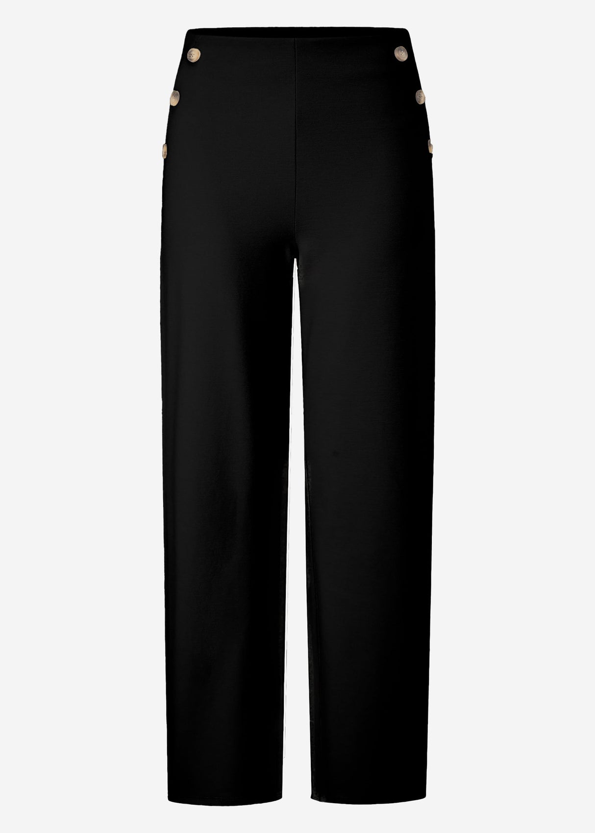 Trousers with decorative buttons - black