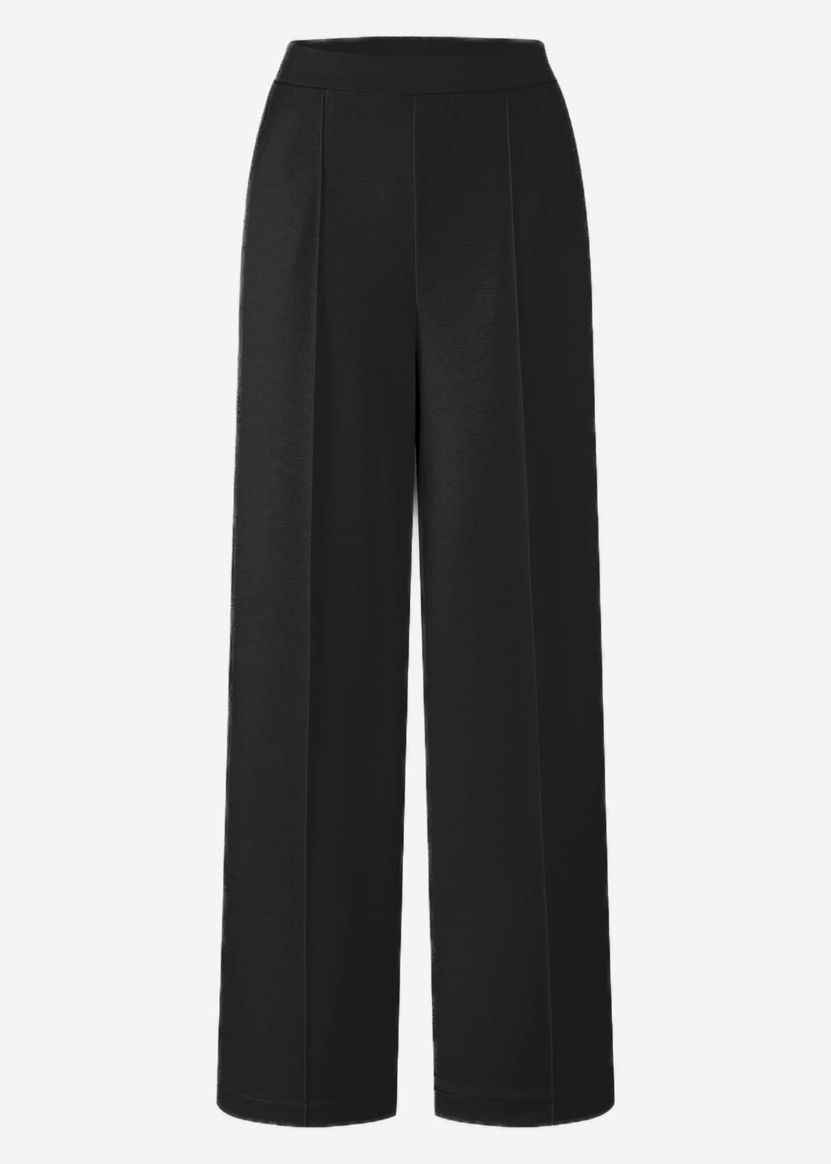 Soft wide jogging pants with piping - black