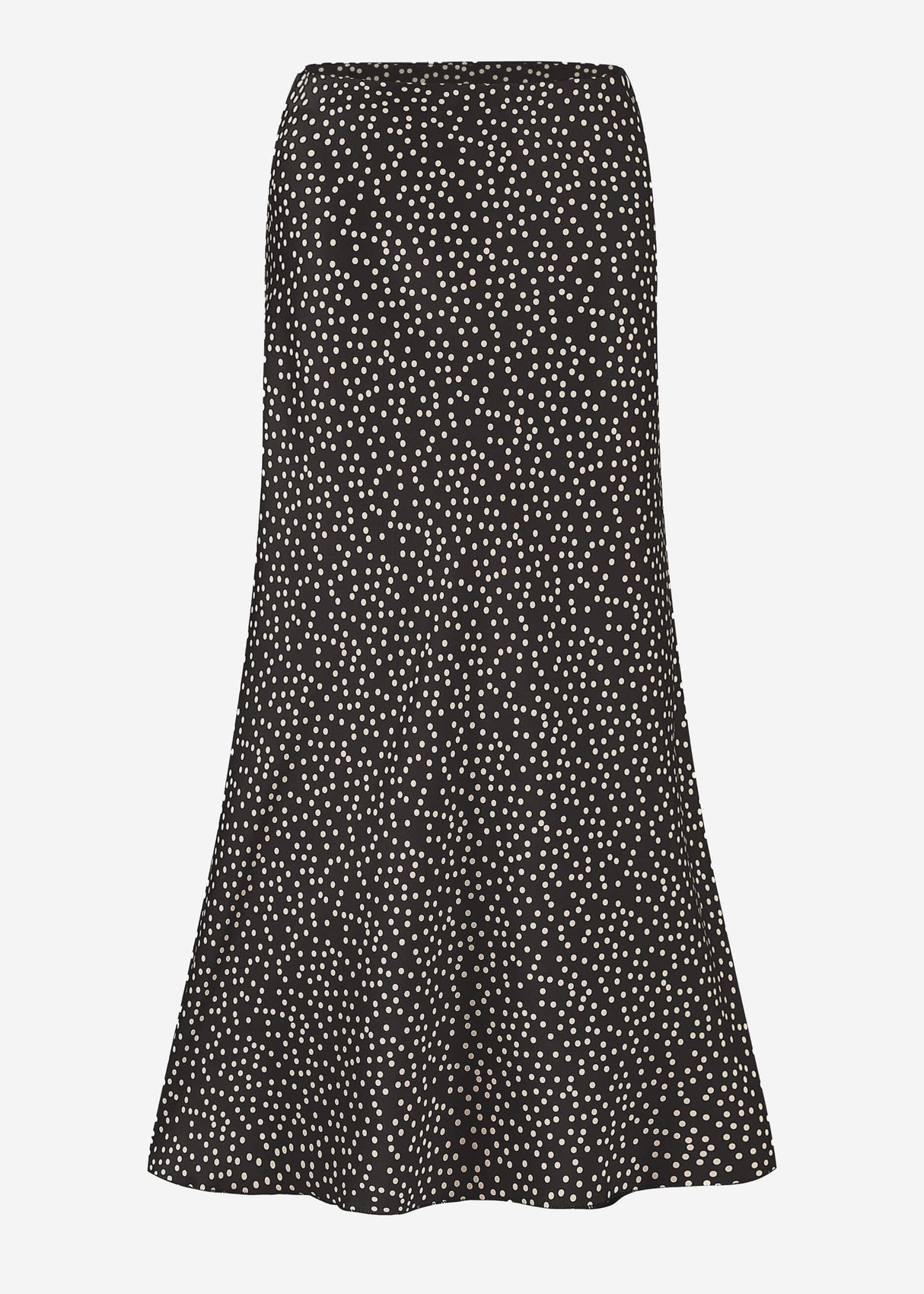 Satin Rock mit Pünktchen-Print - schwarz