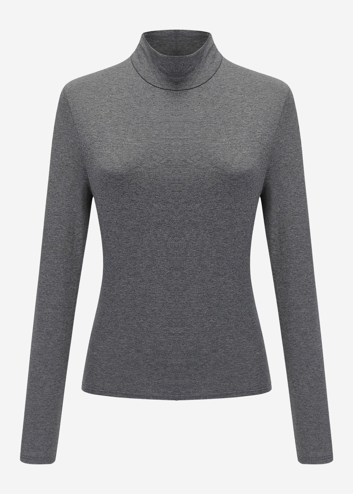 Langarm Shirt mit Rollkragen - dunkelgrau