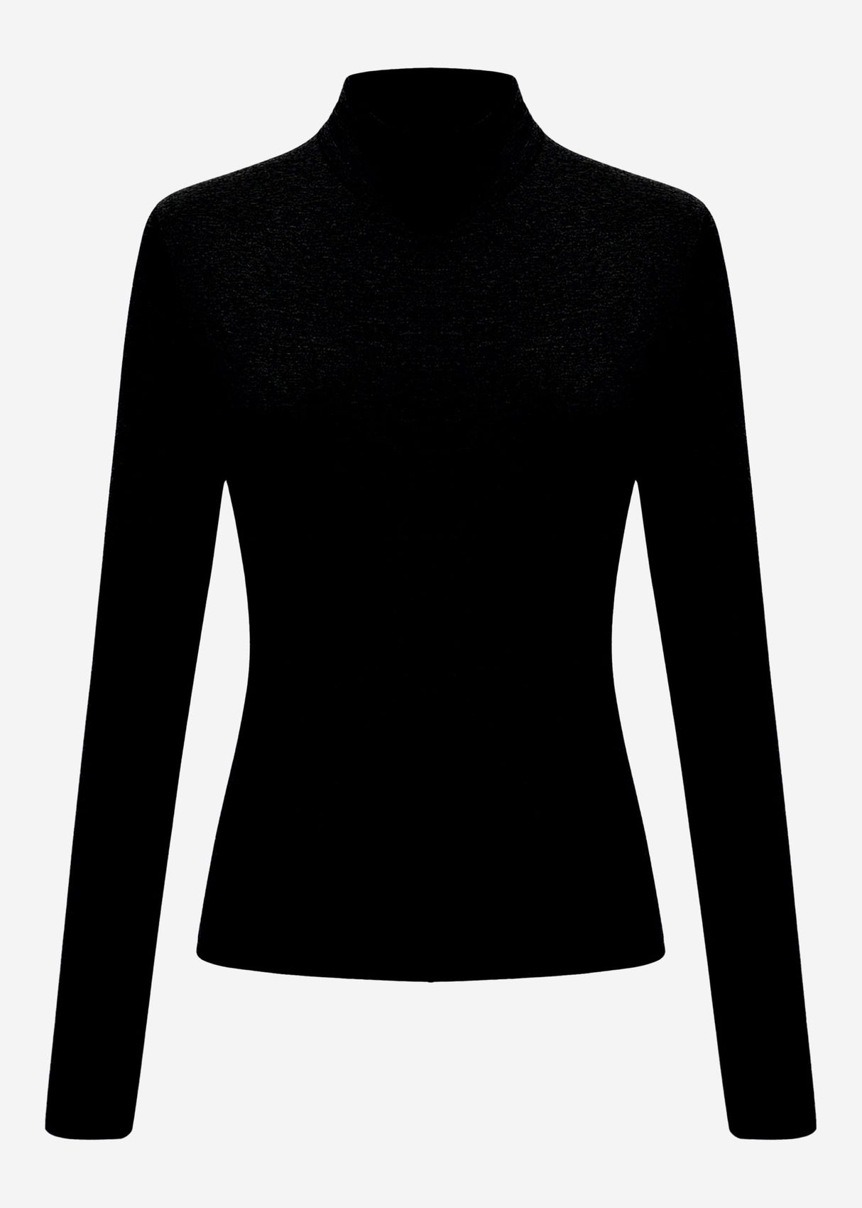 Langarm Shirt mit Rollkragen - schwarz