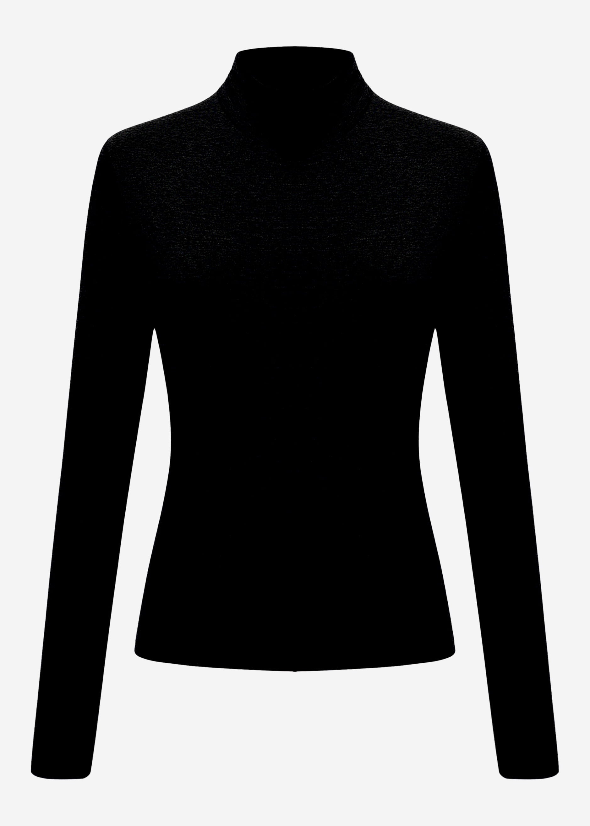 Langarm Shirt mit Rollkragen - schwarz