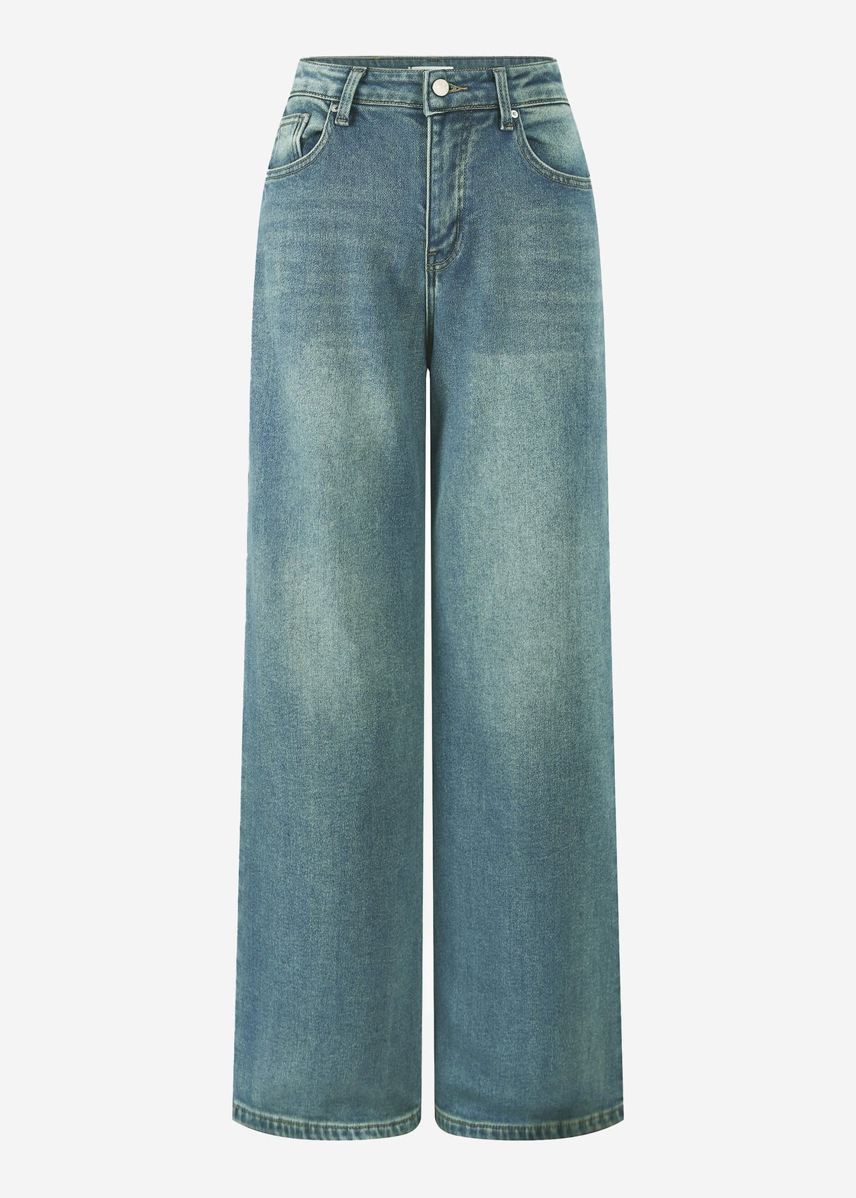 Thermal wide-leg jeans - blue