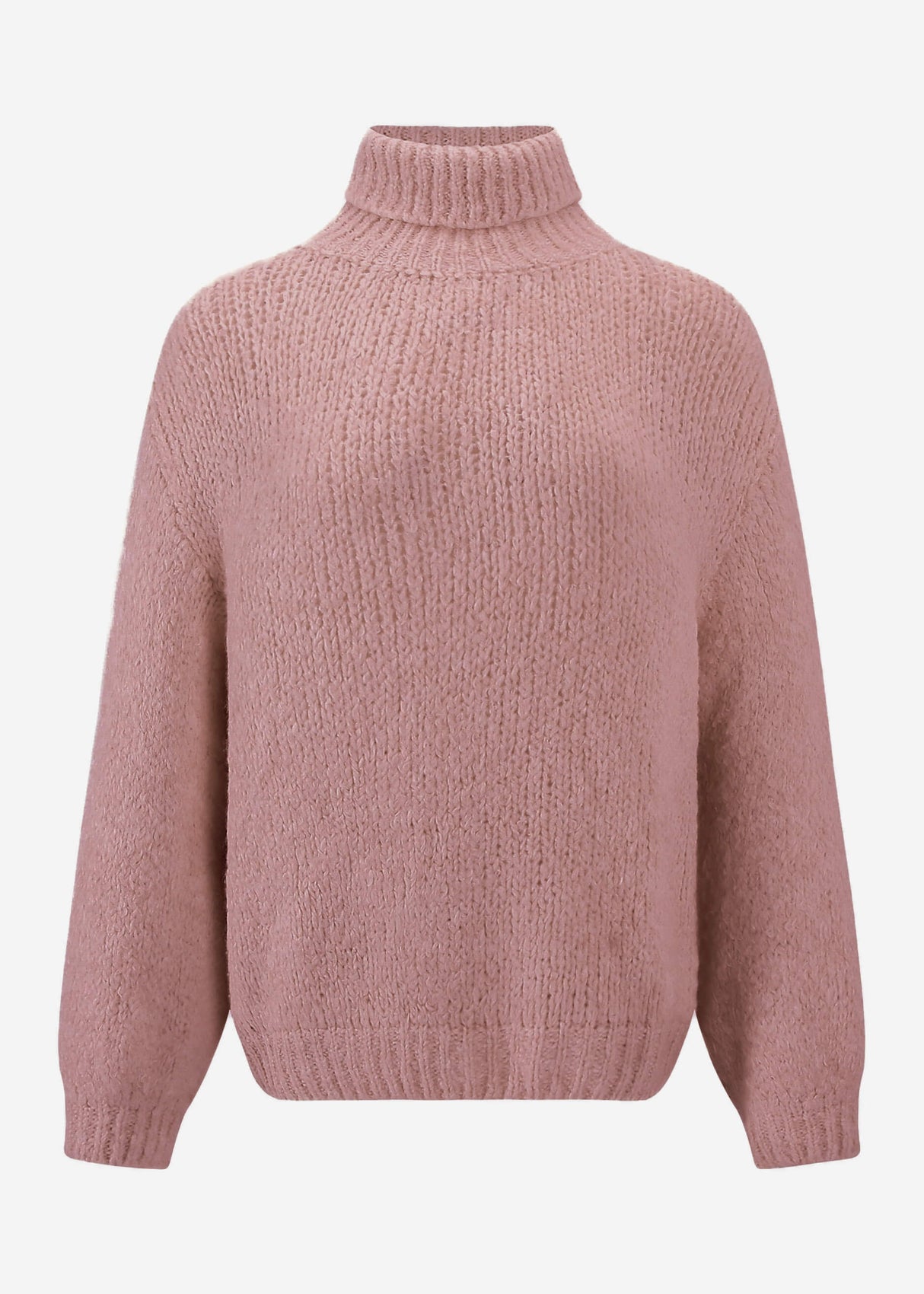 Oversized turtleneck sweater - powder pink