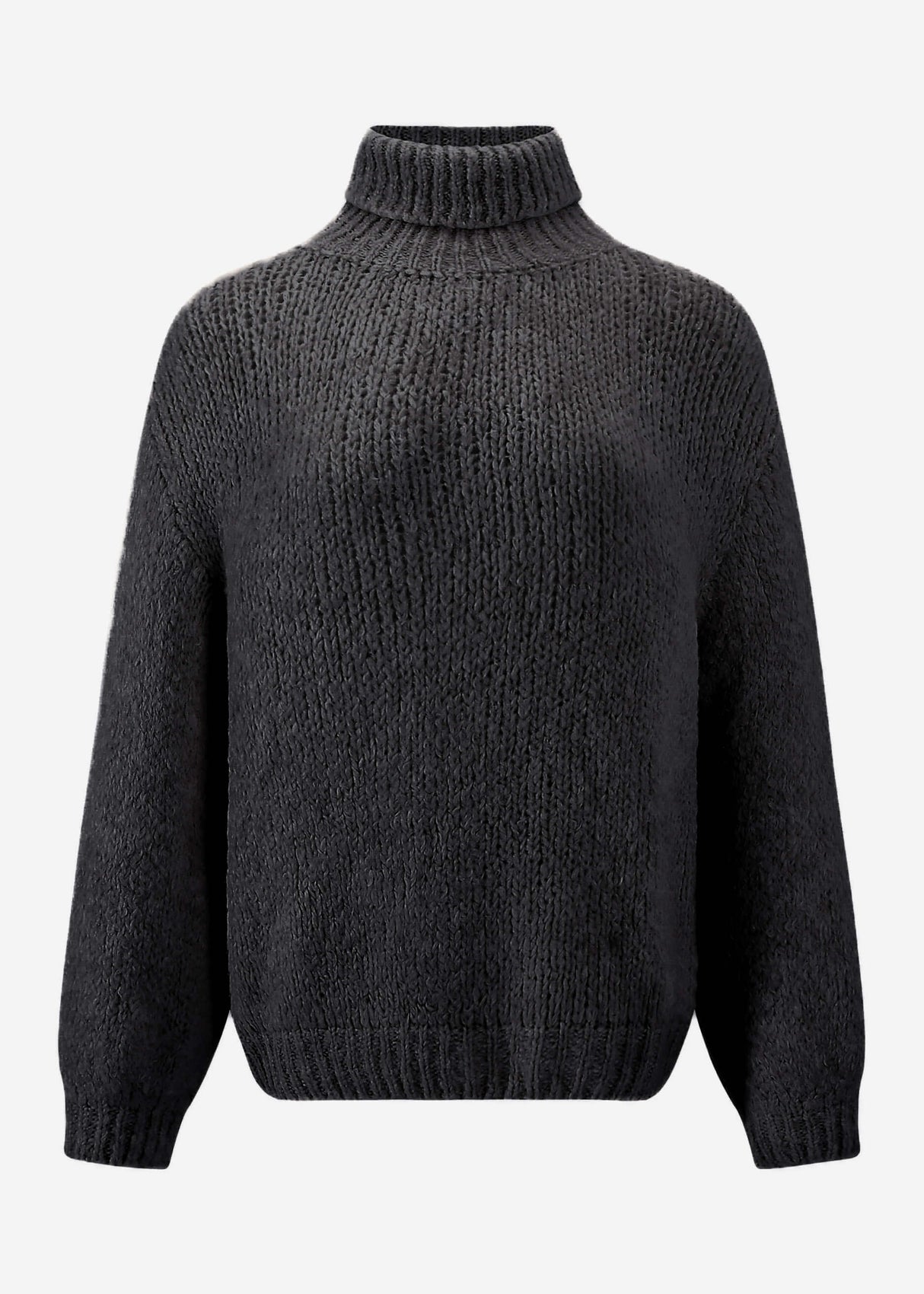 Oversize Rollkragenpullover - dunkelgrau