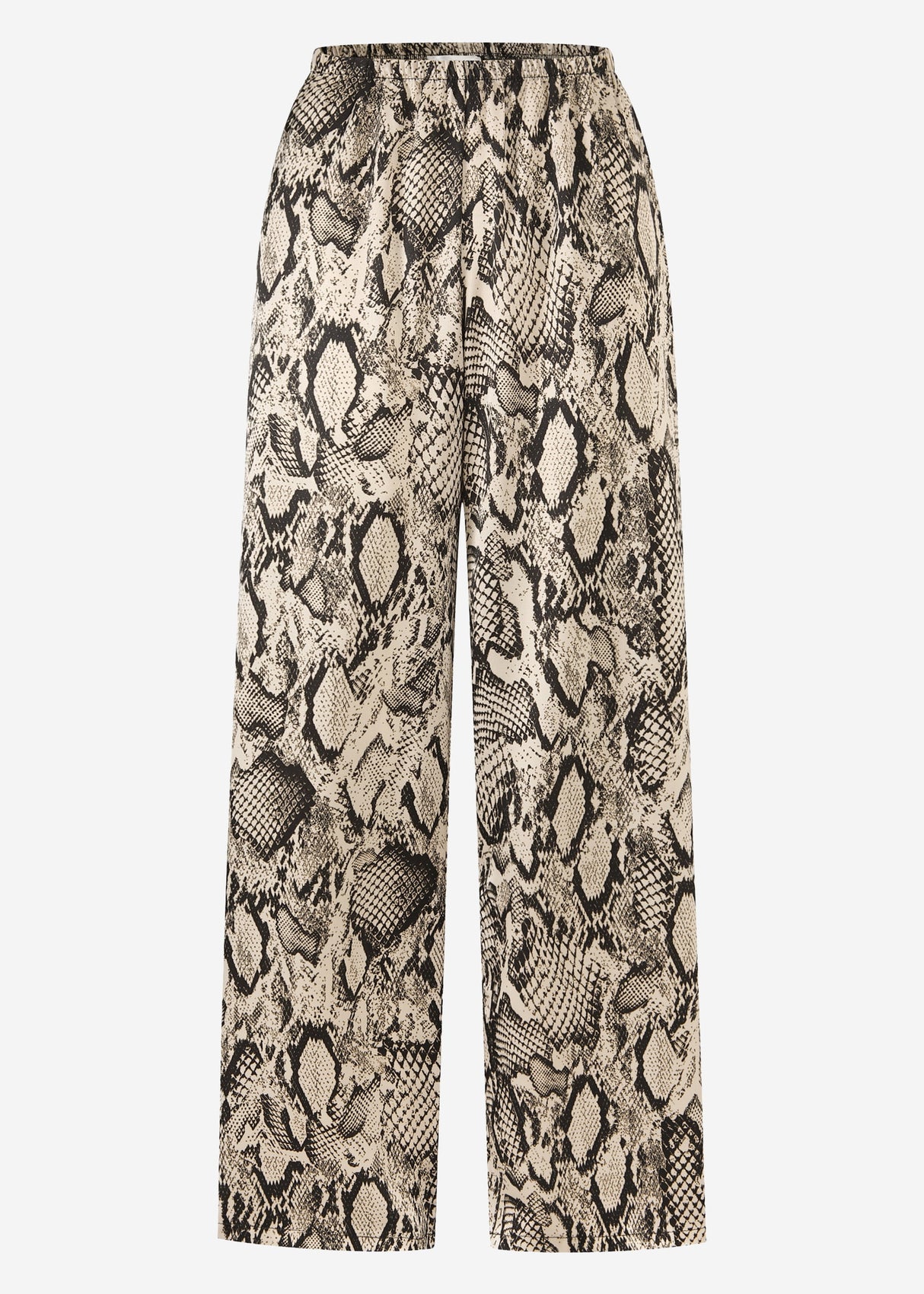 Satinhose mit Snake-Print - braun