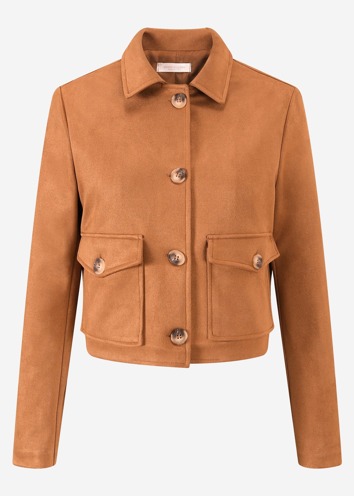 Suede-look jacket - cognac