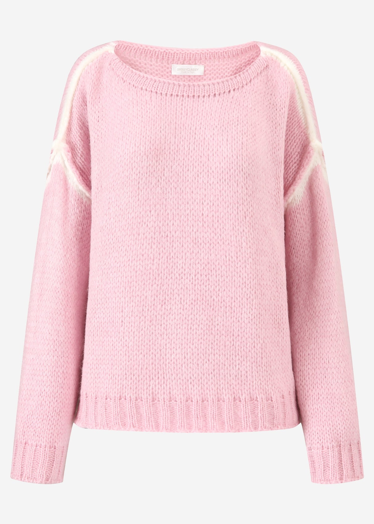 Pullover mit Kontrastnähten - rosa