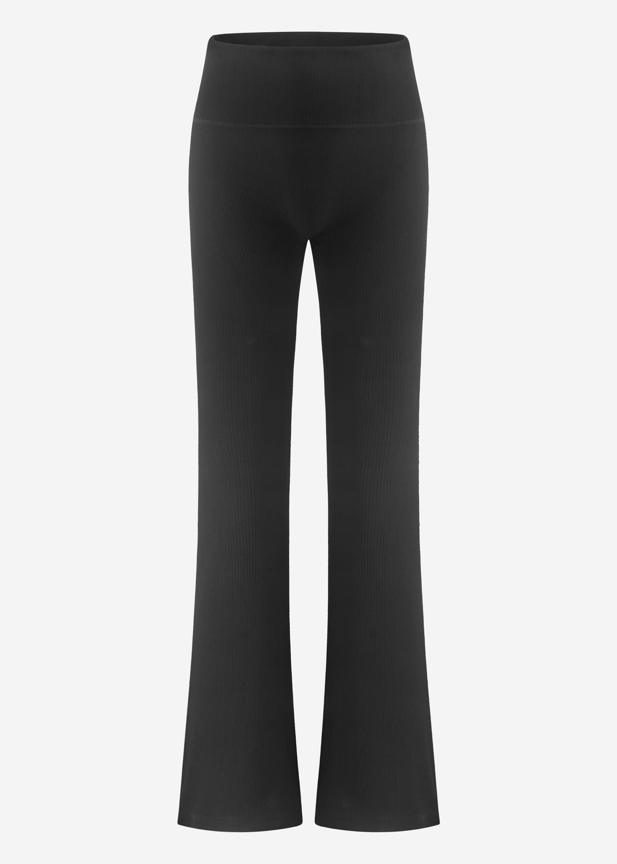 Flare Leggings mit Rippstruktur - schwarz