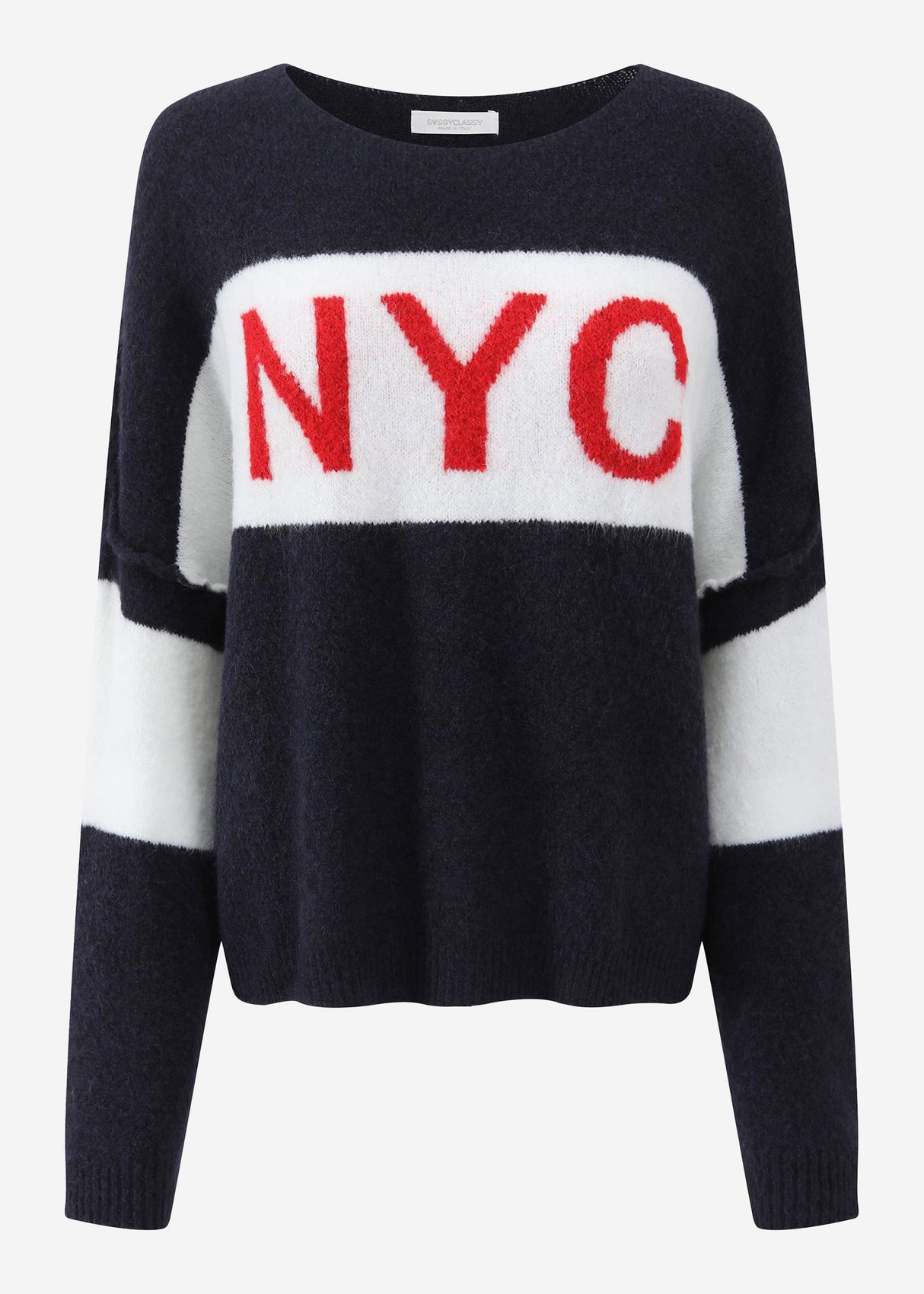 Oversized sweater "NYC" - dark blue