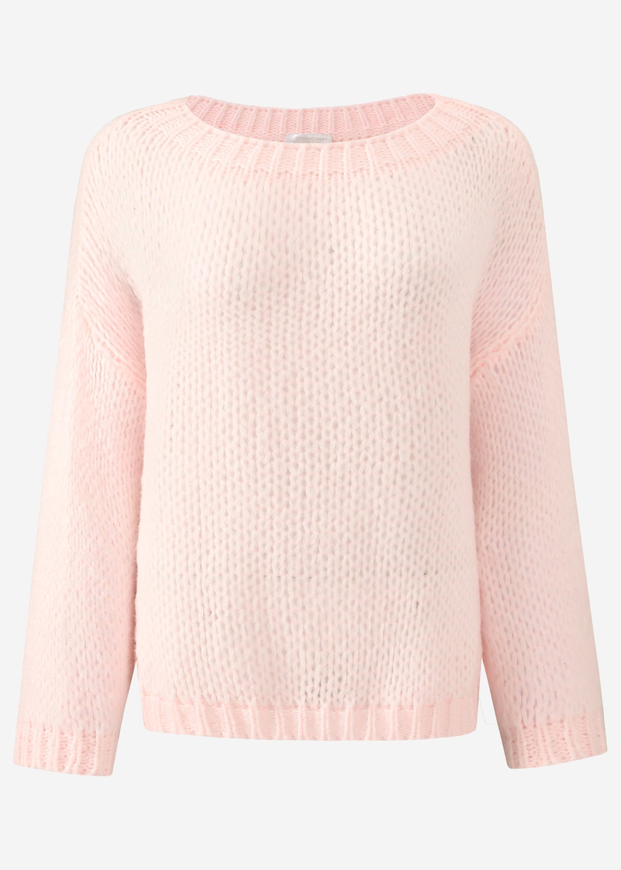 Oversize, locker gestrickter Pullover - rosa
