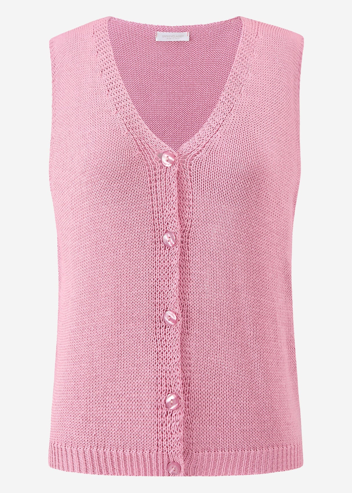 Ärmellose Strickweste - pink