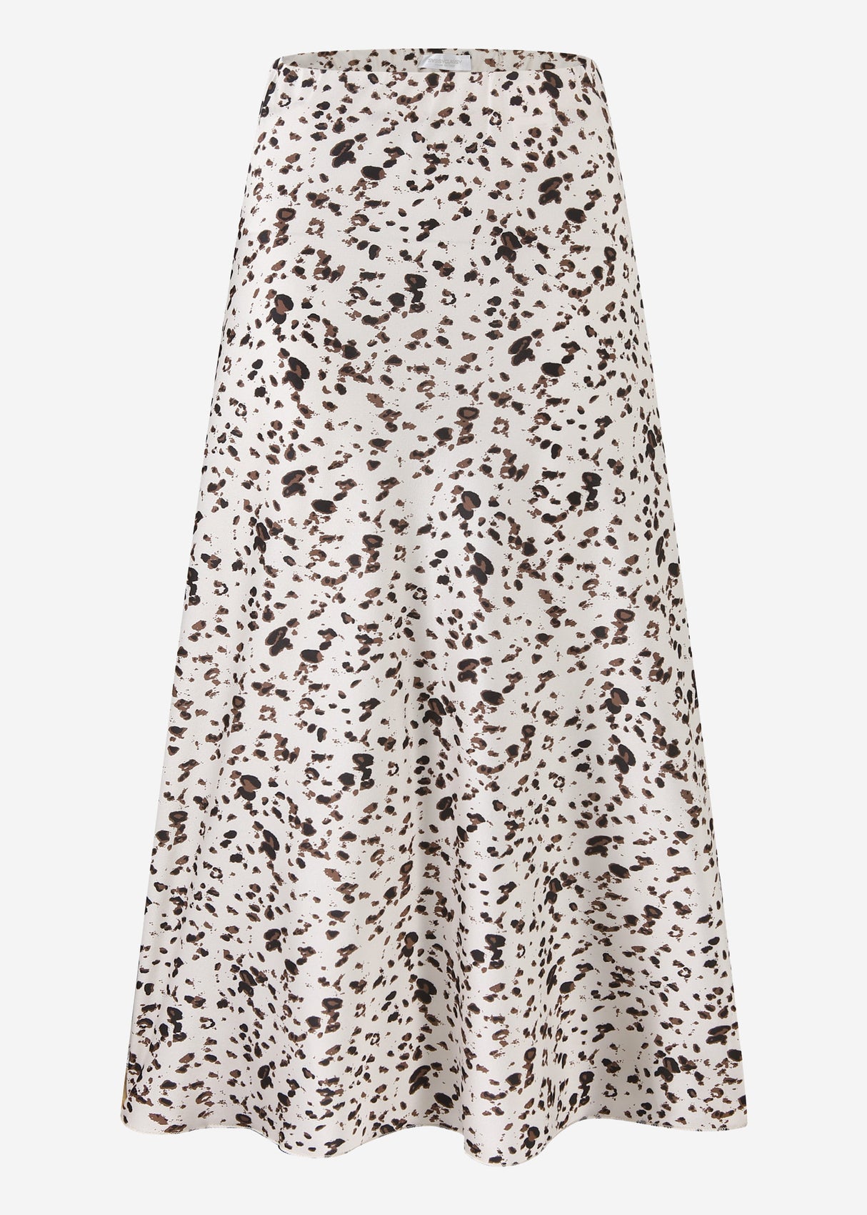 Satin Rock mit Animal Print - beige