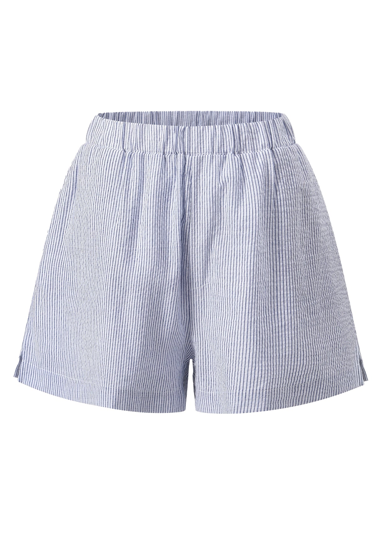 Gestreifte Pyjama Shorts - hellblau