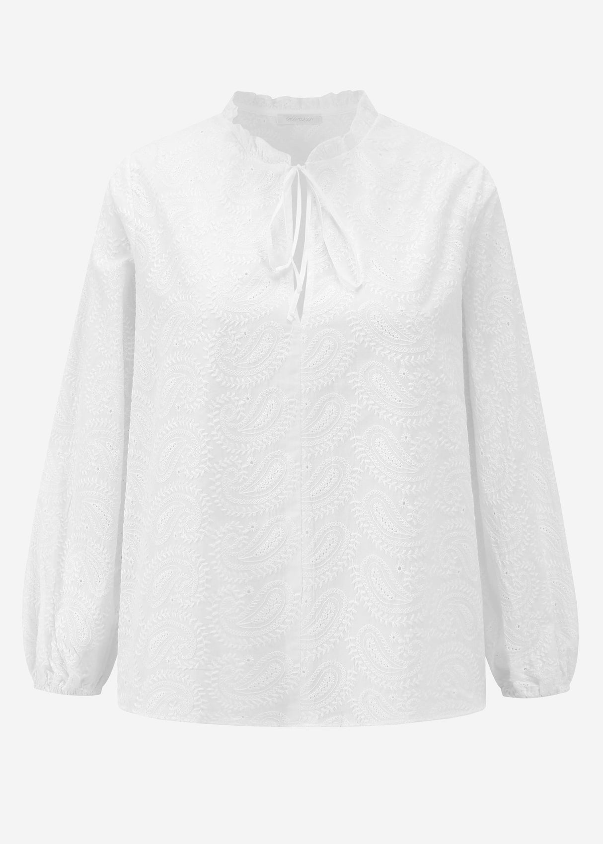 Baumwoll-Spitzen Bluse - weiß