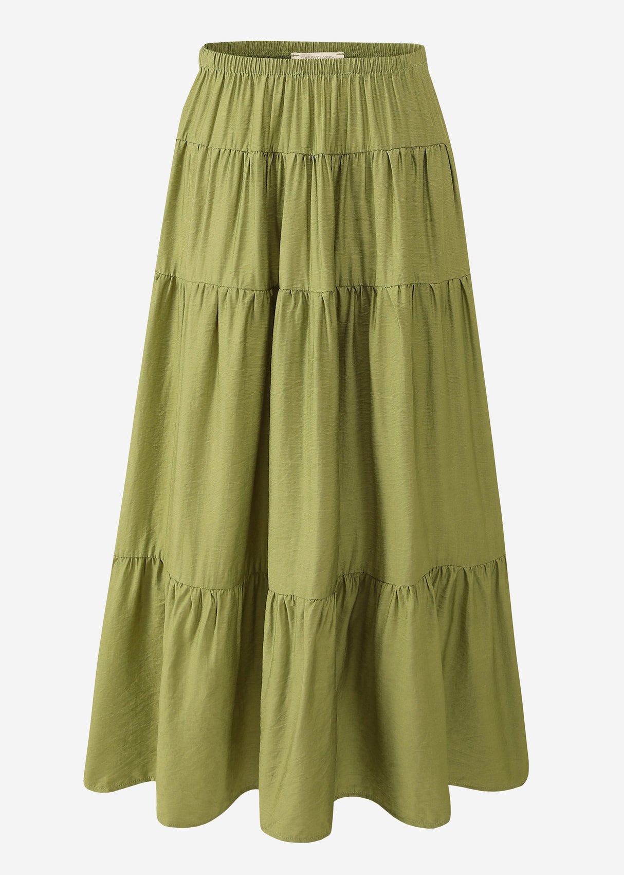 Shiny Maxi Volantkrock - Khaki