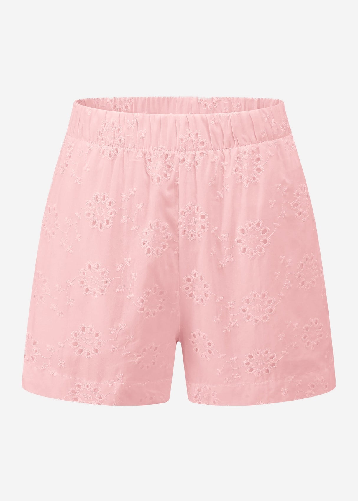 Shorts mit Lochstickerei - rosa